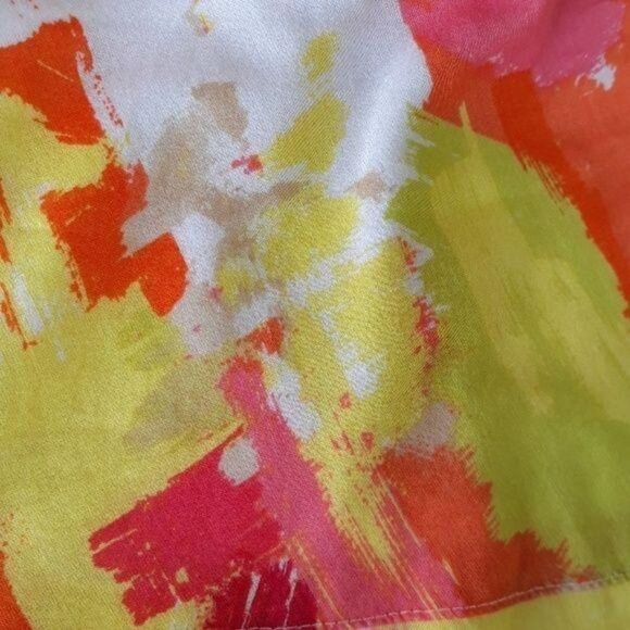 Y2K Skirt Prairie 100% Cotton Full Elastic Waist Abstract Neon Brush Stroke 12P - Picture 4 of 8